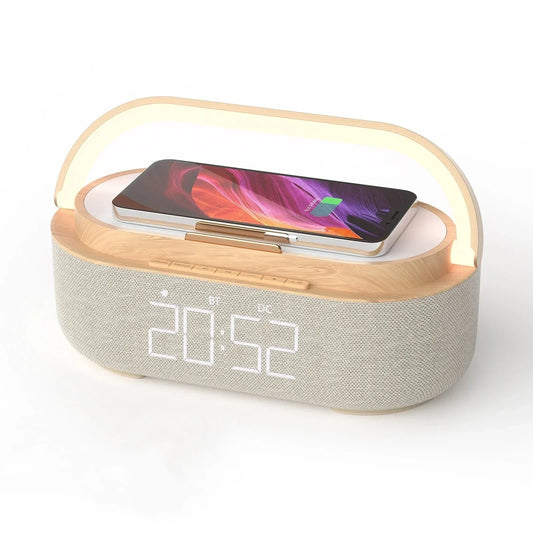 Bluetooth Speaker with Wireless Charging & Alarm Clock-0