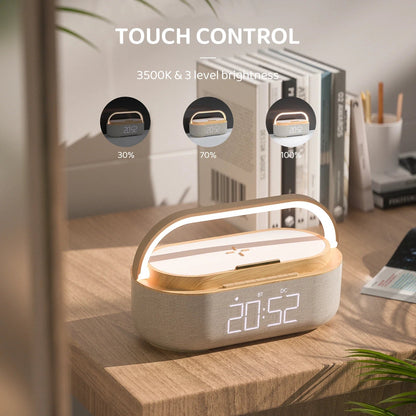 Bluetooth Speaker with Wireless Charging & Alarm Clock-2