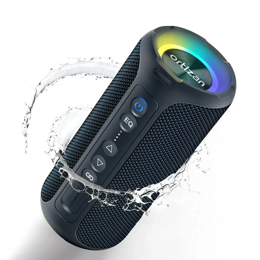 40W Waterproof Bluetooth Speaker with LED Light (Black)-1